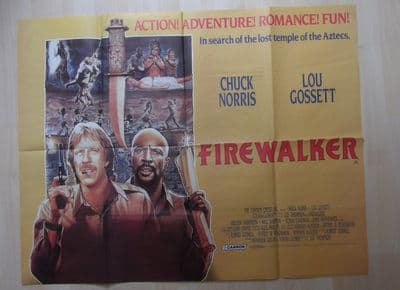 Firewalker, Original British Quad Poster, Chuck Norris, Louis Gossett Jr, '86