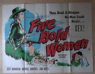 Five Bold Women, Original British Quad Poster, Jeff Morrow, Merry Anders, '60