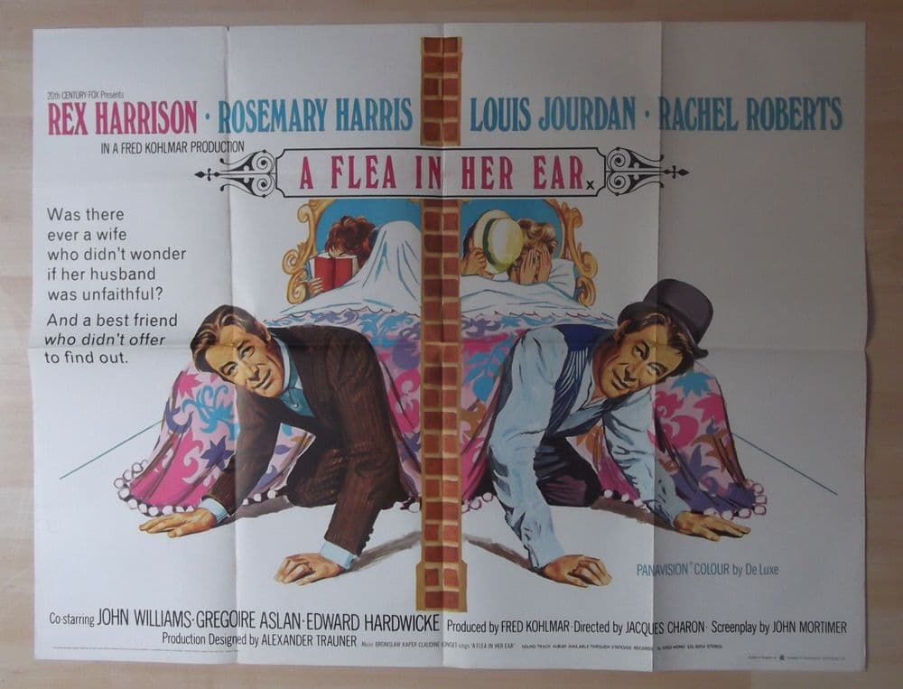 Flea in Her Ear Original British Quad Poster Rex Harrison Rosemary ...