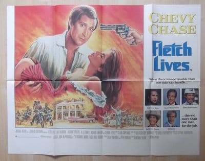 Fletch Lives, Original UK Quad Poster, Chevy Chase, Julianne Phillips, '89