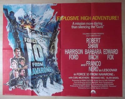 Force 10 from Navarone, Original UK Quad Poster, Harrison Ford, Edward Fox, '78