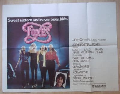Foxes, Original British Quad Poster, Jodie Foster, Cherie Currie, '80