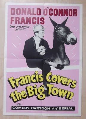 Francis Covers the Big Town, English Double Crown Poster, Donald O'Connor, '53
