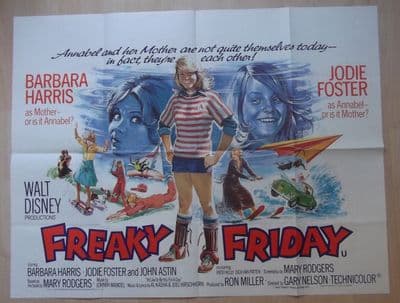 Freaky Friday, Original British Quad Poster, Jodie Foster, Barbara Harris, '77