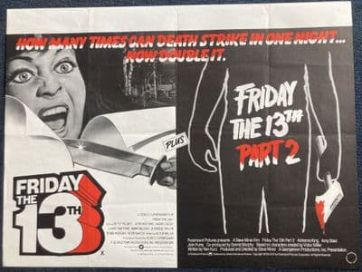 Friday the 13th | Friday the 13th II - UK Quad Film Poster | Double Bill