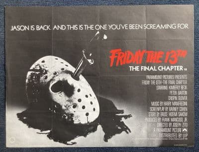Friday the 13th : The Final Chapter  - UK Quad Film Poster