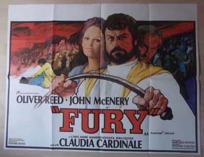 Fury, RARE Original UK Quad Poster, CLASSIC Oliver Reed Image, '73
