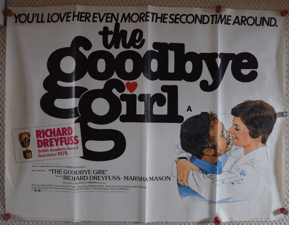 Goodbye Girl Original UK Quad Poster Richard Dreyfuss Marsha Mason 78