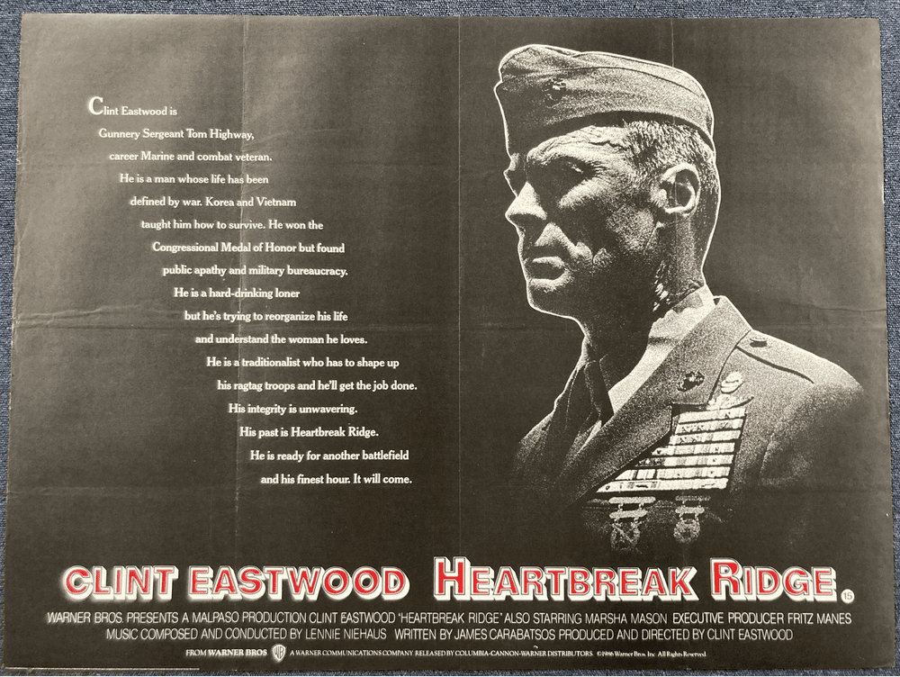 Heartbreak Ridge Poster Heartbreak Ridge - UK Quad Film Poster Clint Eastwood