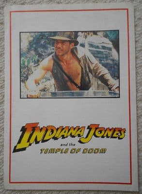 Indiana Jones and the Temple of Doom, 4 Page Sypnosis Sheet, Harrison Ford, '84