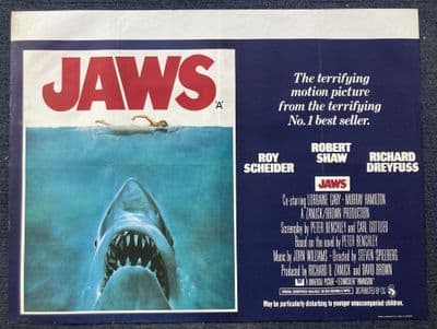 Jaws - UK Quad Film Poster | Roy Scheider | Robert Shaw