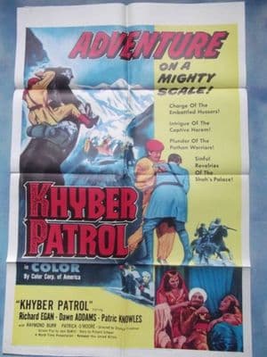 Khyber Patrol, Movie Poster, Richard Egan, Dawn Addams, Raymond Burr, '54
