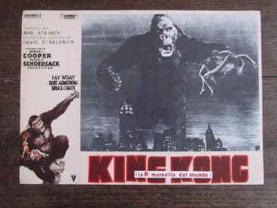 King Kong, Spanish Advert, Kong with Fay Wray over New York, circa 60s