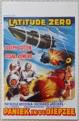 Latitude Zero, Original Belgian Movie Poster, Joseph Cotten, Cesar Romero, '69