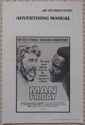 Man Friday, Original Pressbook + Bonus, Peter O'Toole, Richard Roundtree, '75