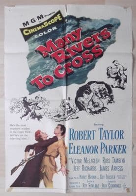 Many Rivers to Cross, Original Movie Poster, Robert Taylor, Eleanor Parker, '55