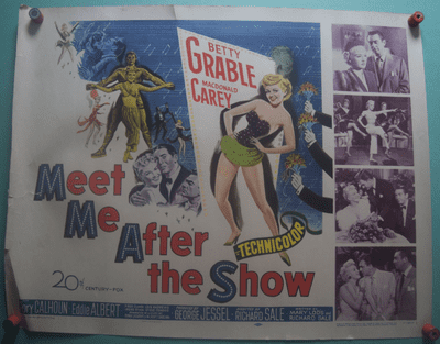 Meet Me After the Show, Original Half Sheet Poster, Betty Grable, '51