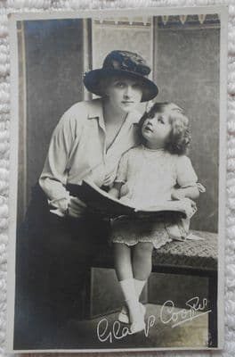 Miss Gladys Cooper with child, Vintage Postcard, Actress in Rebecca, c1913