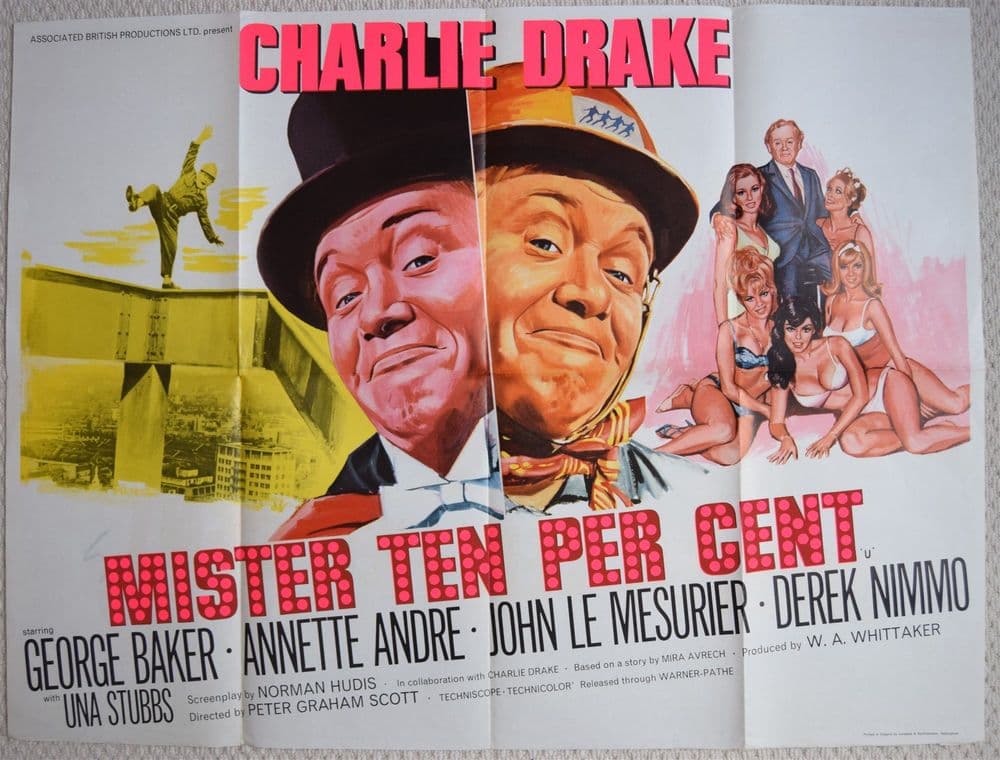 Mister Ten Per Cent Original UK Quad Film Poster Charlie Drake 1966