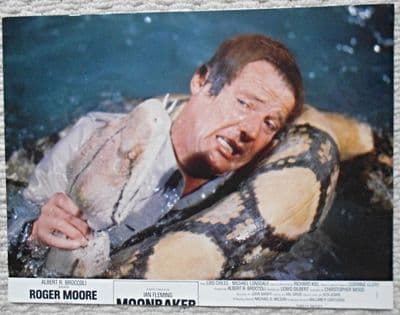 Moonraker, Original French still, Roger Moore, James Bond fights a Snake! (JB34)