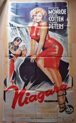 Niagara, Original LARGE French Poster, Marilyn Monroe, Joseph Cotten, '70