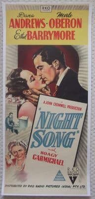 Night Song, Original Aust Daybill, Linenbacked, Merle Oberon, Dana Andrews, '48
