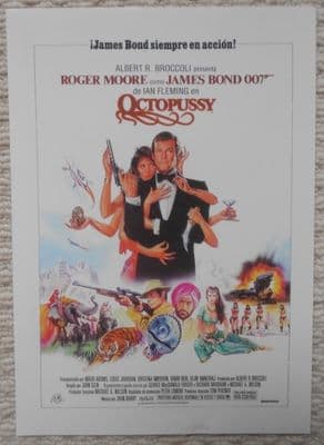 Octopussy, French Advertising Card, James Bond, Classic Image! '83