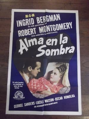 Rage in Heaven, Original Spanish Poster, Ingrid Bergman, Robert Montgomery, '41
