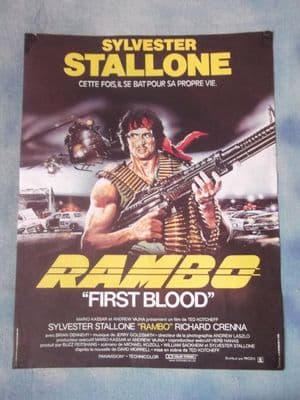 Rambo:First Blood,Vintage French Movie Poster,Sylvester Stallone,'82