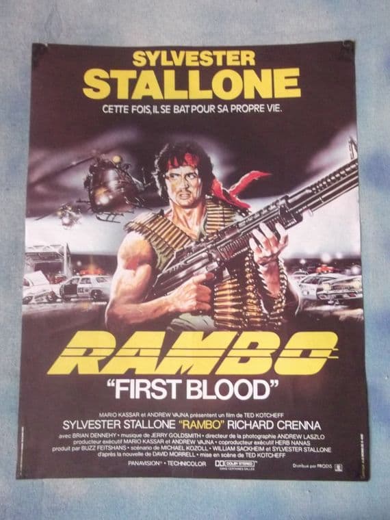 Rambo First Blood Vintage French Movie Poster Sylvester Stallone 82
