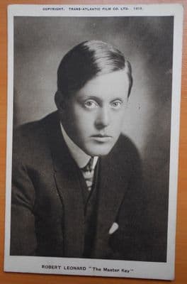 Robert Leonard, Actor, Vintage Postcard, Trans-Atlantic Film Co, 1915