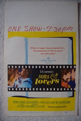 Sons and Lovers, US Window card, Trevor Howard, Mary Ure, '60
