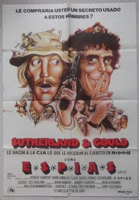 SPYS, Original Argentinian Movie Poster, Donald Sutherland, Elliot Gould, '74