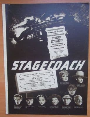 Stagecoach, Original Trade Ad, John Wayne, Claire Trevor, John Ford, '39
