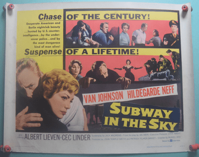 Subway in the Sky, Original Half Sheet Poster, Van Johnson, Hildegard Knef, '59