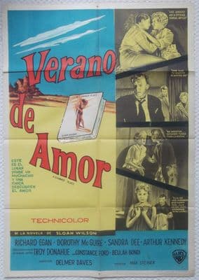 Summer Place, ( Verano de Amor ) Original Argentinian Movie Poster, Dorothy McGuire, Sandra Dee '59