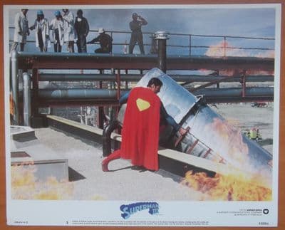 Superman 3, Original Lobby Card #5, Christopher Reeve, Superman saves the day!, '83