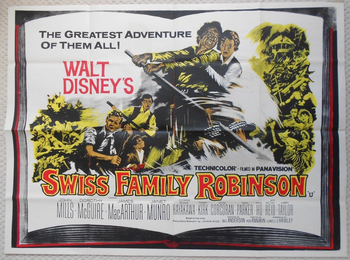 Swiss Family Robinson Original UK Quad Film Poster John Mills 60