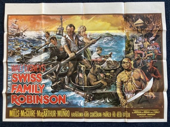 Swiss Family Robinson - UK Quad Poster John Mills