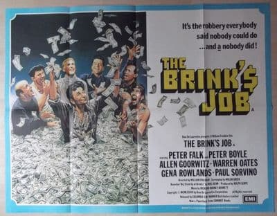 The Brinks Job, Original UK Quad, Peter Falk, Peter Boyle, Gena Rowlands, '78
