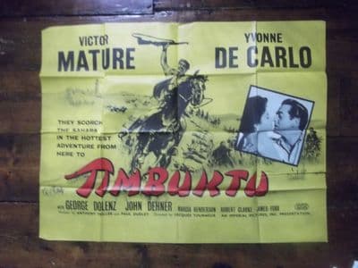 Timbuktu, Original British Quad Poster, Victor Mature, Yvonne De Carlo, '59