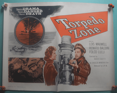 Torpedo Zone, Original Half Sheet Poster, Lois Maxwell, '54