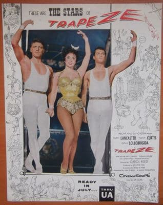 Trapeze, Original Trade Ad, Burt Lancaster, Tony Curtis, Gina Lollobrigida, '56