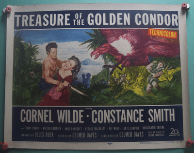 Treasure of the Golden Condor, Original Half Sheet Poster, Cornel Wilde, '53