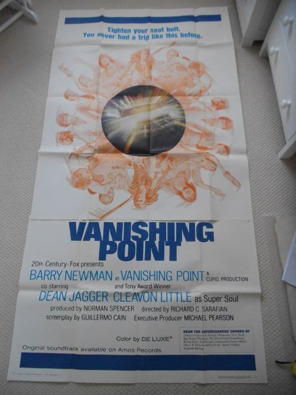 Vanishing Point Original 3 sheet Poster Barry Newman Dean Jagger 71