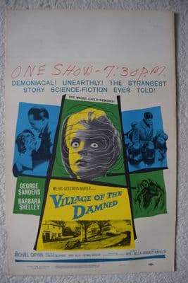 Village of the Damned, US Window card, George Sanders, Barbara Shelley, '60