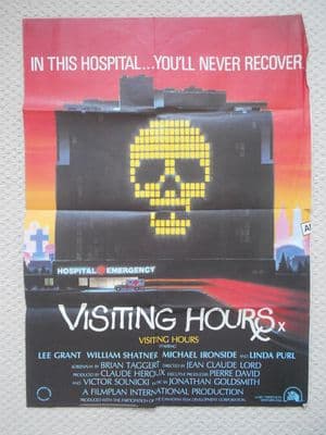 Visiting Hours, Original UK Film Poster, Michael Ironside, Lee Grant, '82
