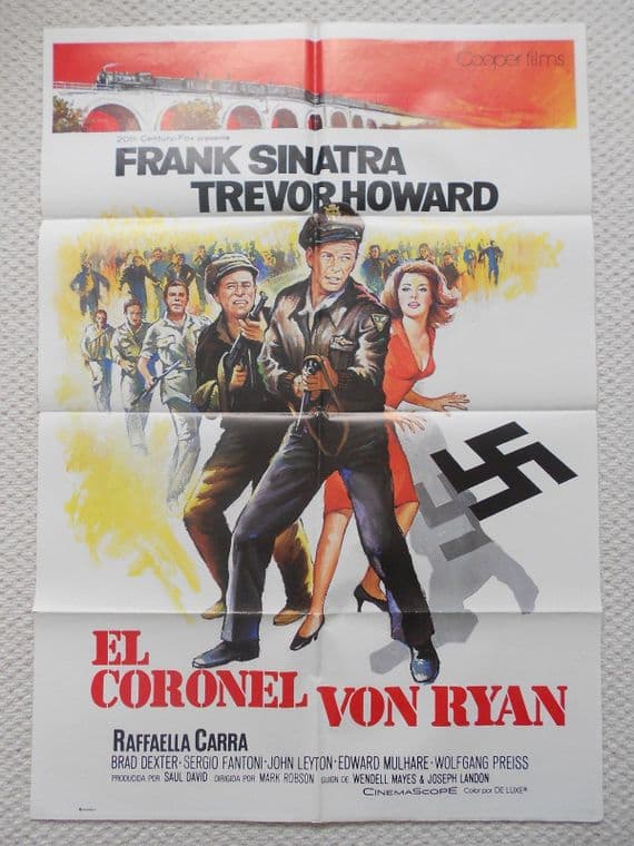 Von Ryan's Express, Original Spanish Poster, Frank Sinatra, Nazi Swastika, '65