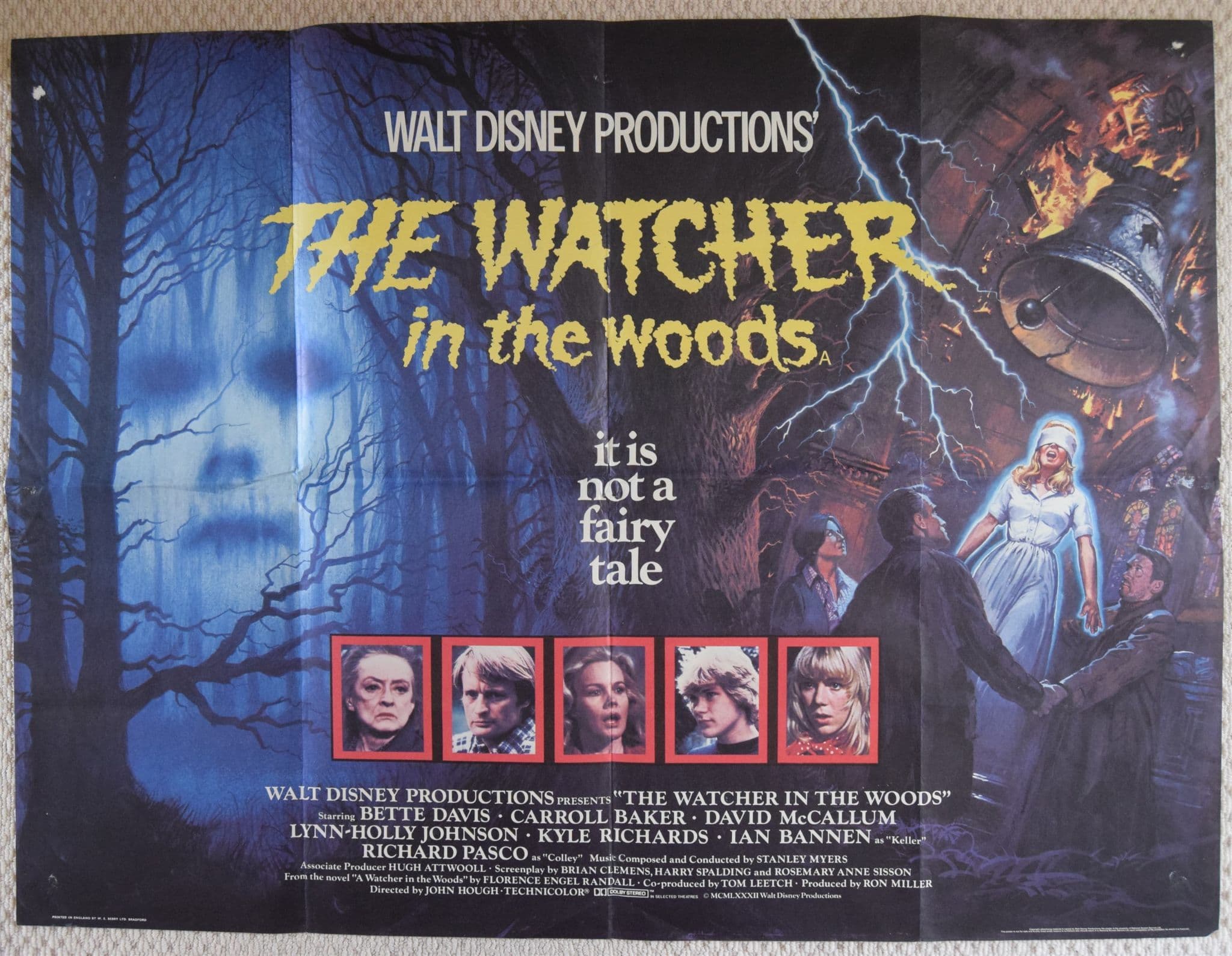 Watcher in the Woods UK Quad Poster Bette Davis David McCallum 80