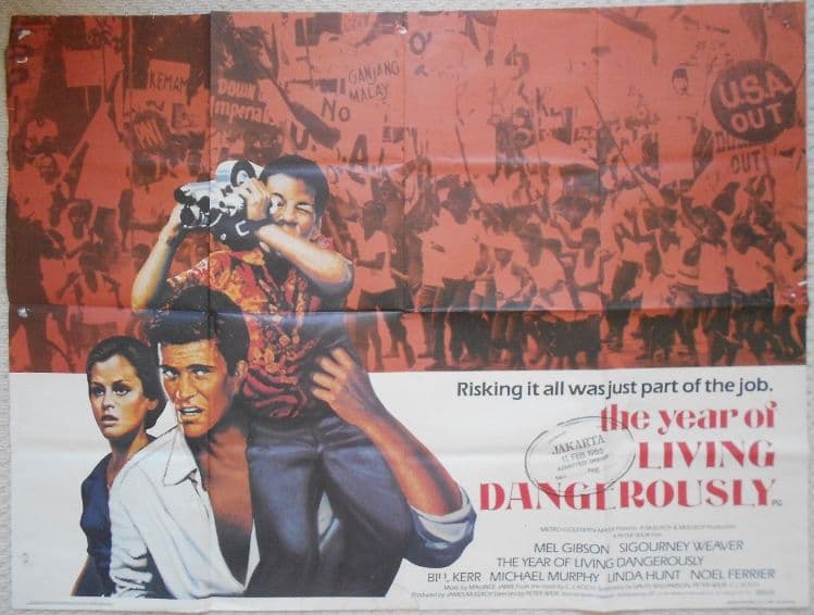 Year of Living Dangerously Original UK Quad Poster Mel Gibson Sigourney ...